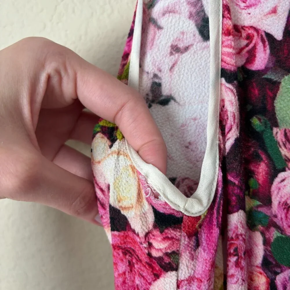 Kate Spade New York Rose Print Tie Back Dress